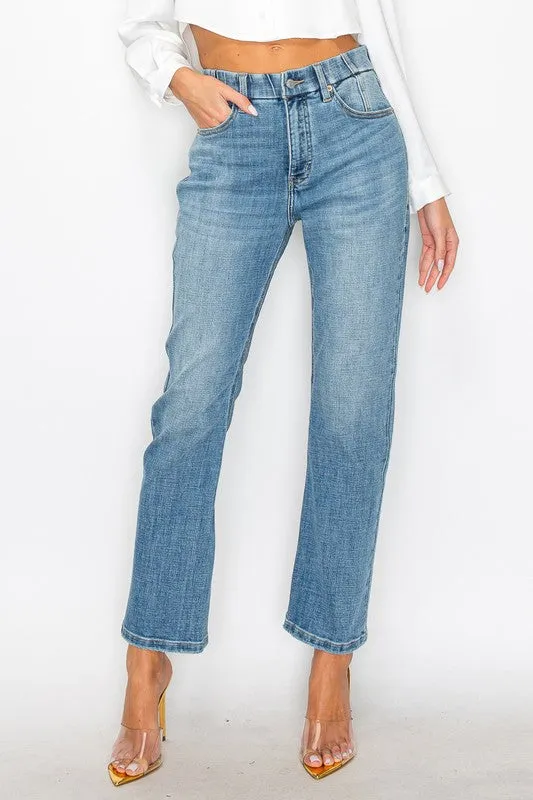 Tummy Control High Rise Straight Jeans sold by The Dogwood Boutique