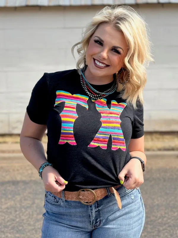 Barbara's Serape TX Tee sold by The Dogwood Boutique