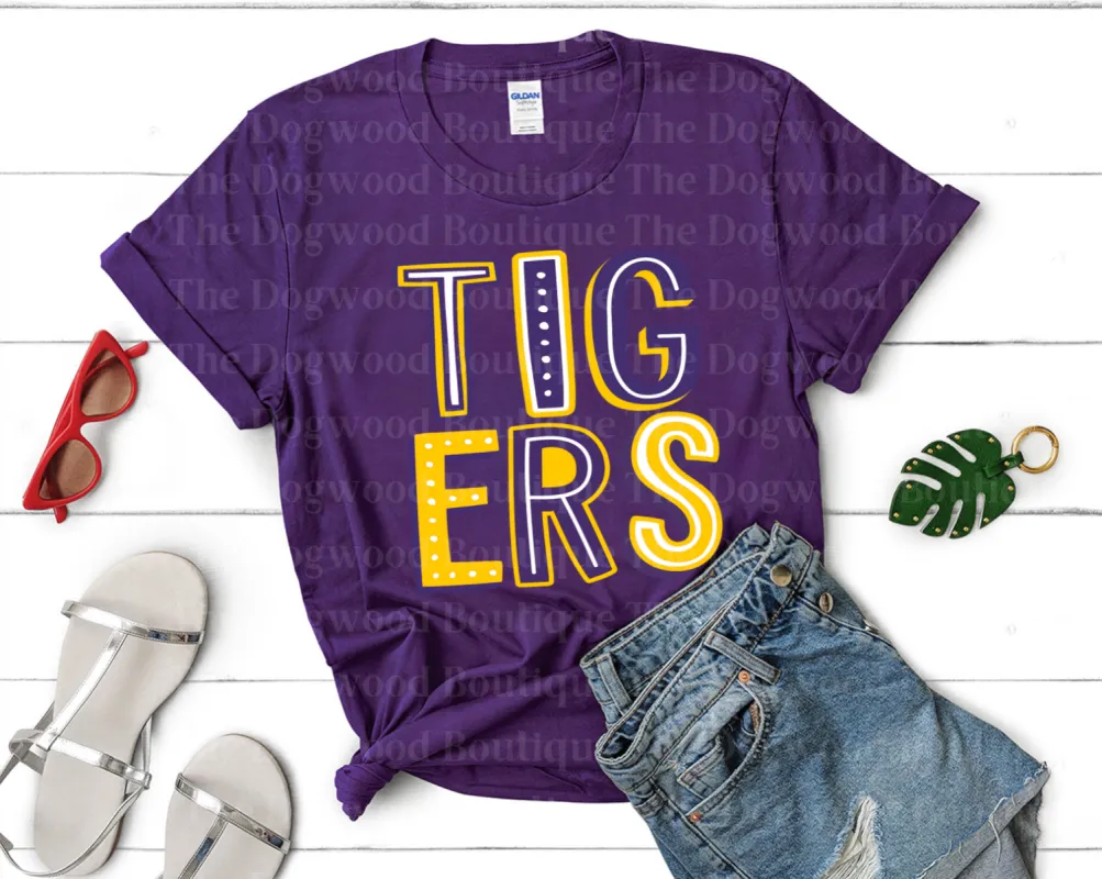 Funky Tigers Tee sold by The Dogwood Boutique