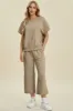Full Size Texture Round Neck Short Sleeve Top and Wide Leg Pants Set sold by The Dogwood Boutique