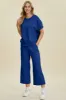 Full Size Texture Round Neck Short Sleeve Top and Wide Leg Pants Set sold by The Dogwood Boutique