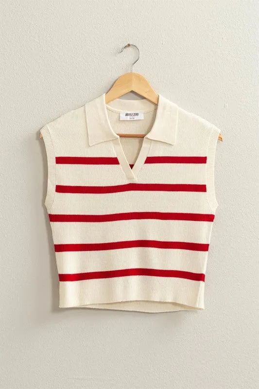 Striped Polo Vest sold by The Dogwood Boutique product image thumbnail 4