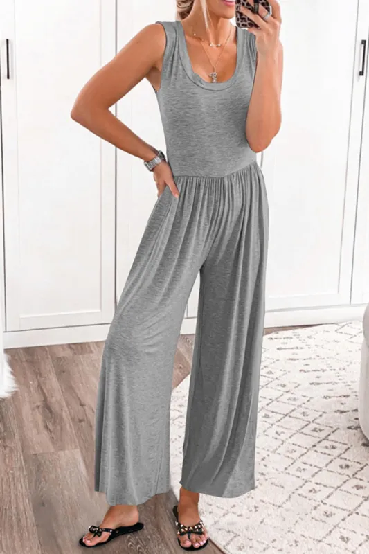Full Size Scoop Neck Wide Strap Jumpsuit sold by The Dogwood Boutique
