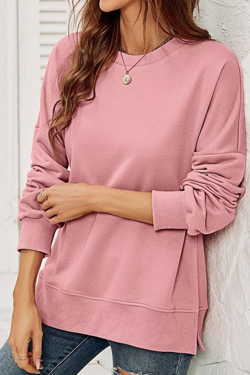 Mauve Round neck Long Sleeve Top sold by The Dogwood Boutique product image thumbnail 3