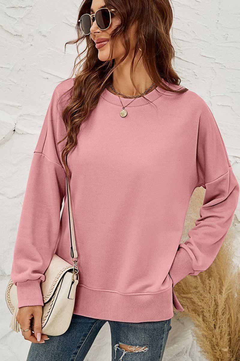 Mauve Round neck Long Sleeve Top sold by The Dogwood Boutique product image thumbnail 2