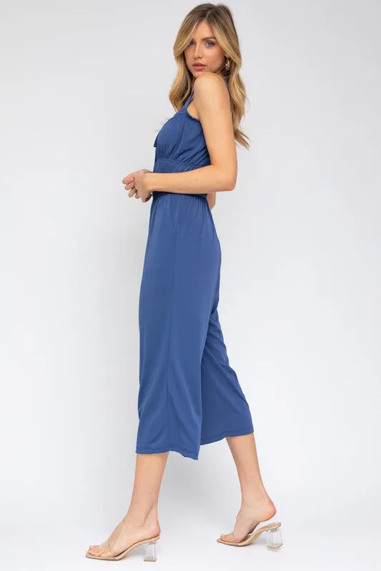 Sleeveless Drawstring Cropped Jumpsuit sold by The Dogwood Boutique product image thumbnail 4