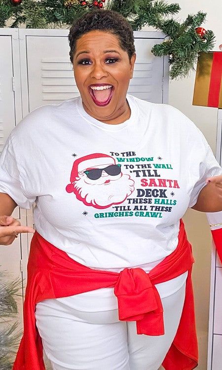 Till Santa Decks The Halls Graphic T-Shirt sold by The Dogwood Boutique product image thumbnail 3