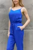 ODDI Full Size Textured Woven Jumpsuit in Royal Blue sold by The Dogwood Boutique