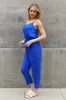ODDI Full Size Textured Woven Jumpsuit in Royal Blue sold by The Dogwood Boutique