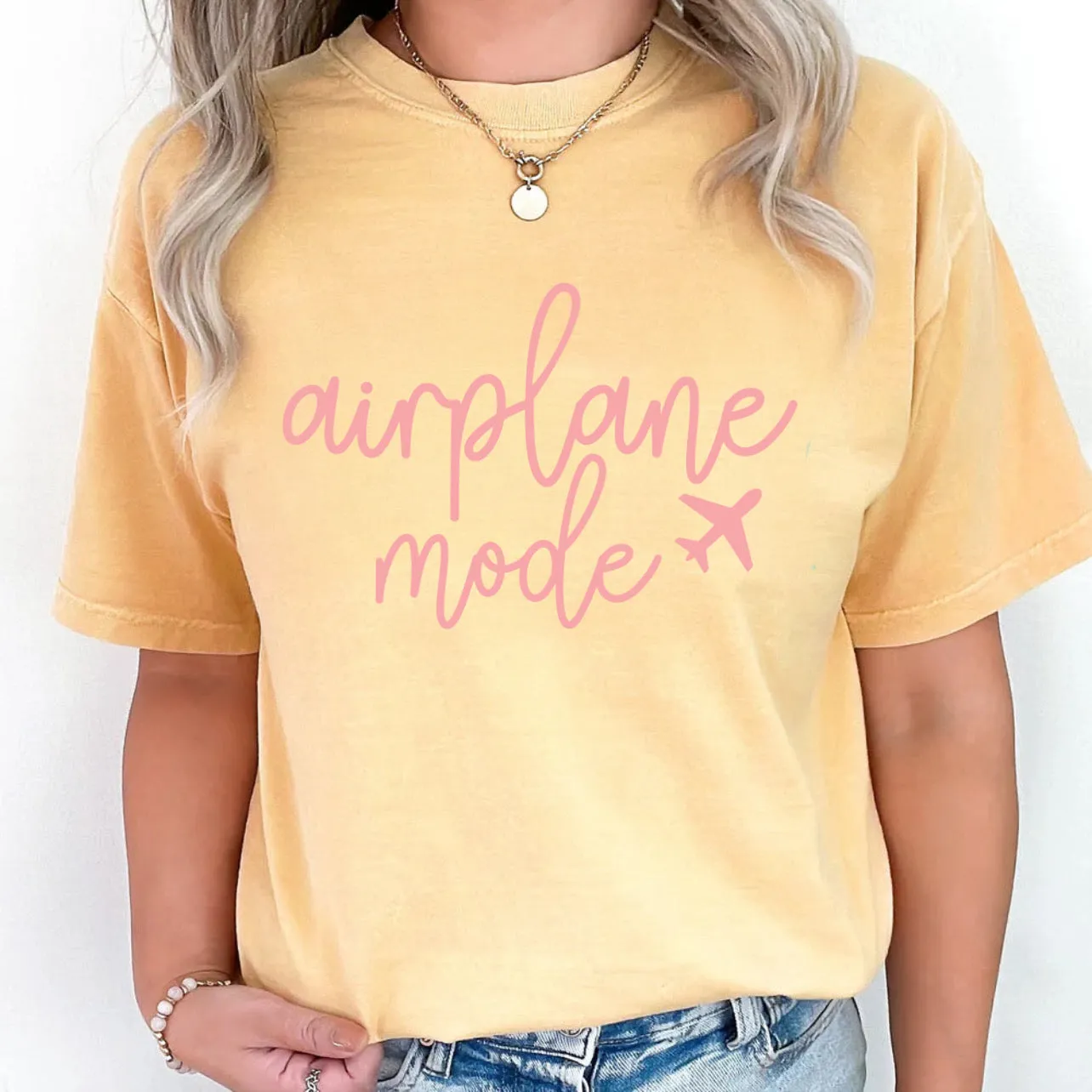 Airplane Mode Comfort Colors Tee sold by The Dogwood Boutique product image thumbnail 2