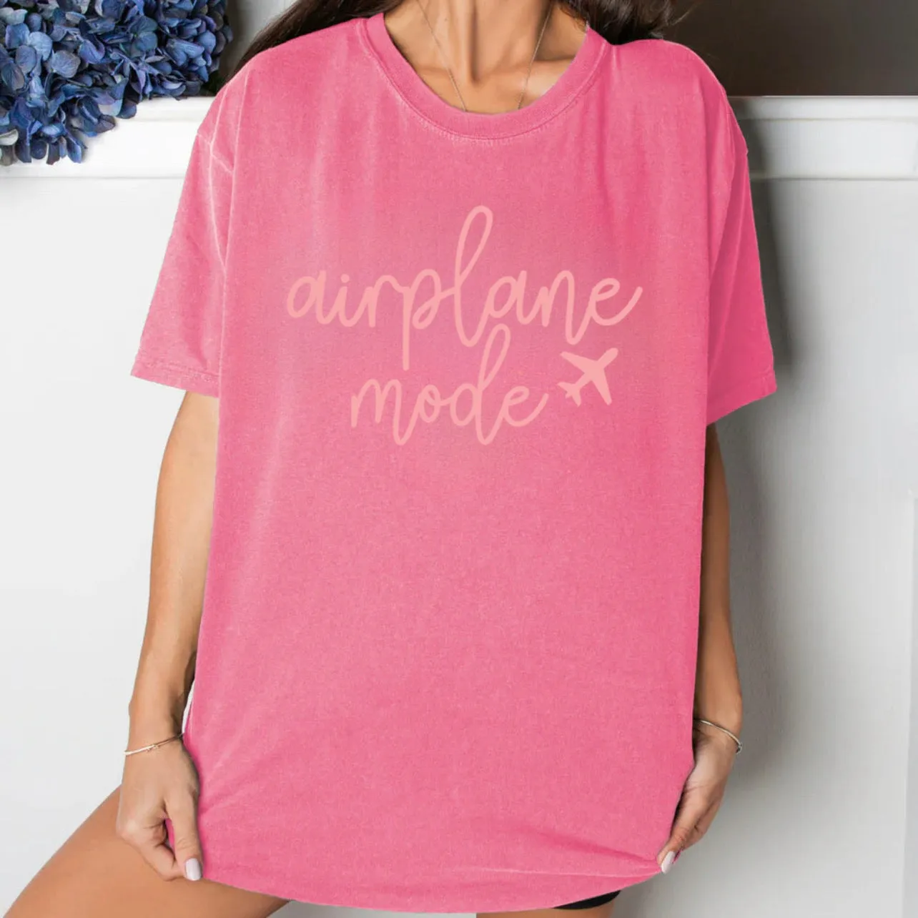 Airplane Mode Comfort Colors Tee sold by The Dogwood Boutique