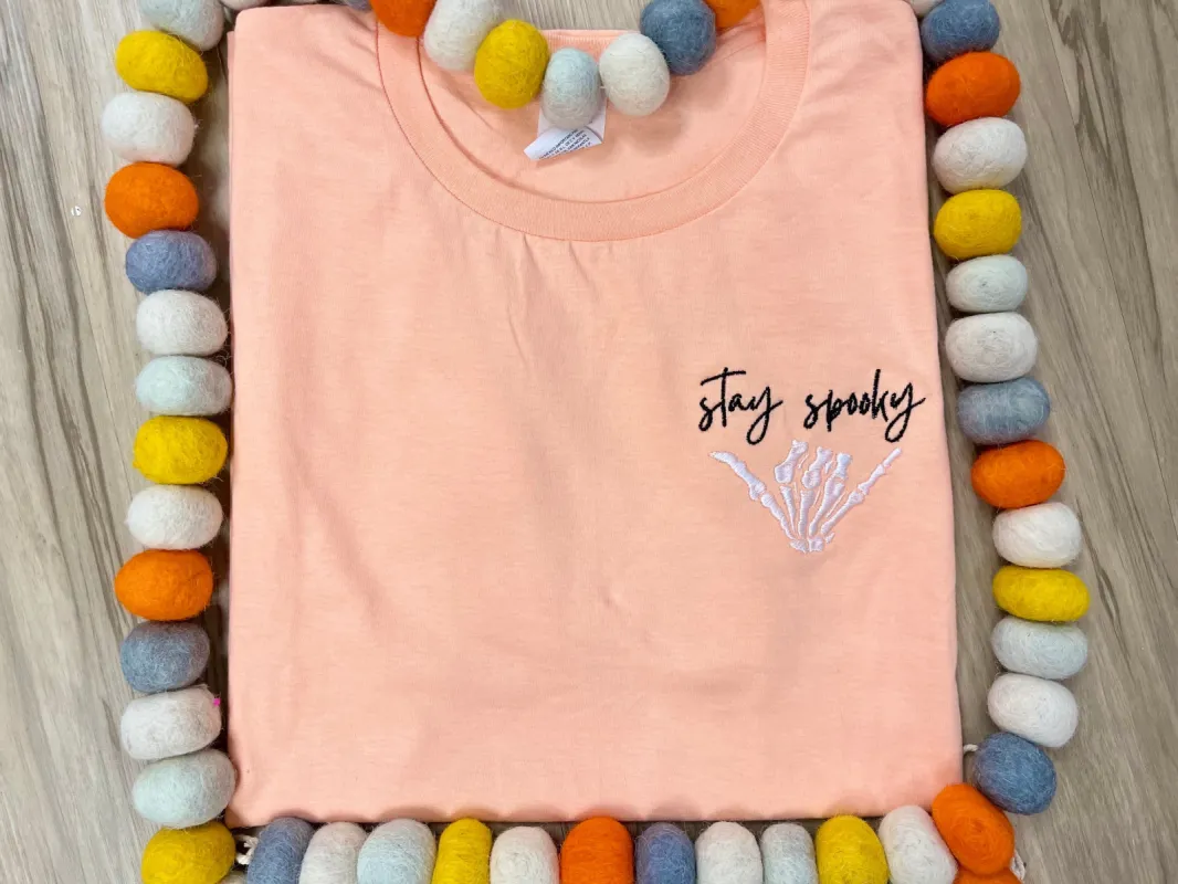 Stay Spooky Embroidered Tee sold by The Dogwood Boutique