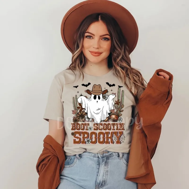 Boot Scootin Spooky Halloween Tee sold by The Dogwood Boutique
