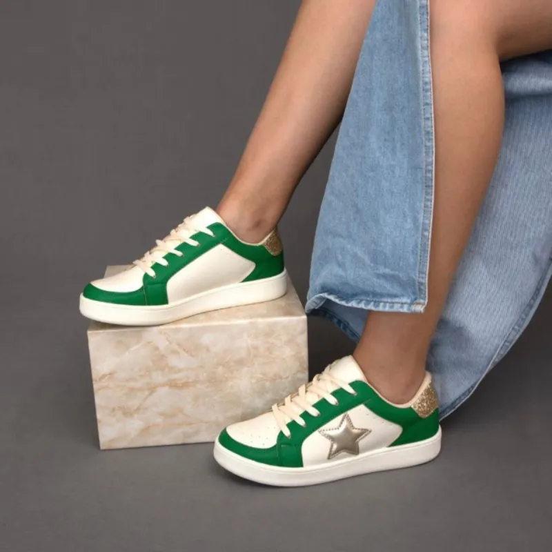 Green & Gold Game Day Sneakers sold by The Dogwood Boutique
