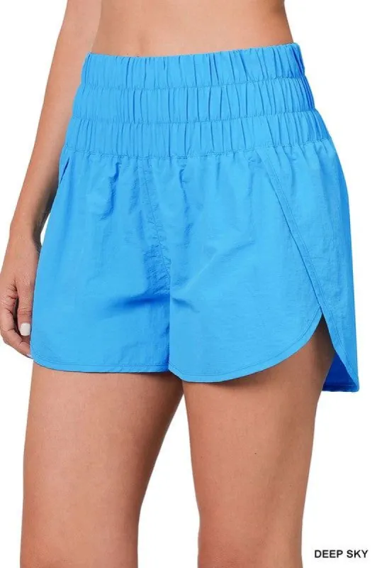 WINDBREAKER SMOCKED WAISTBAND RUNNING SHORTS sold by The Dogwood Boutique