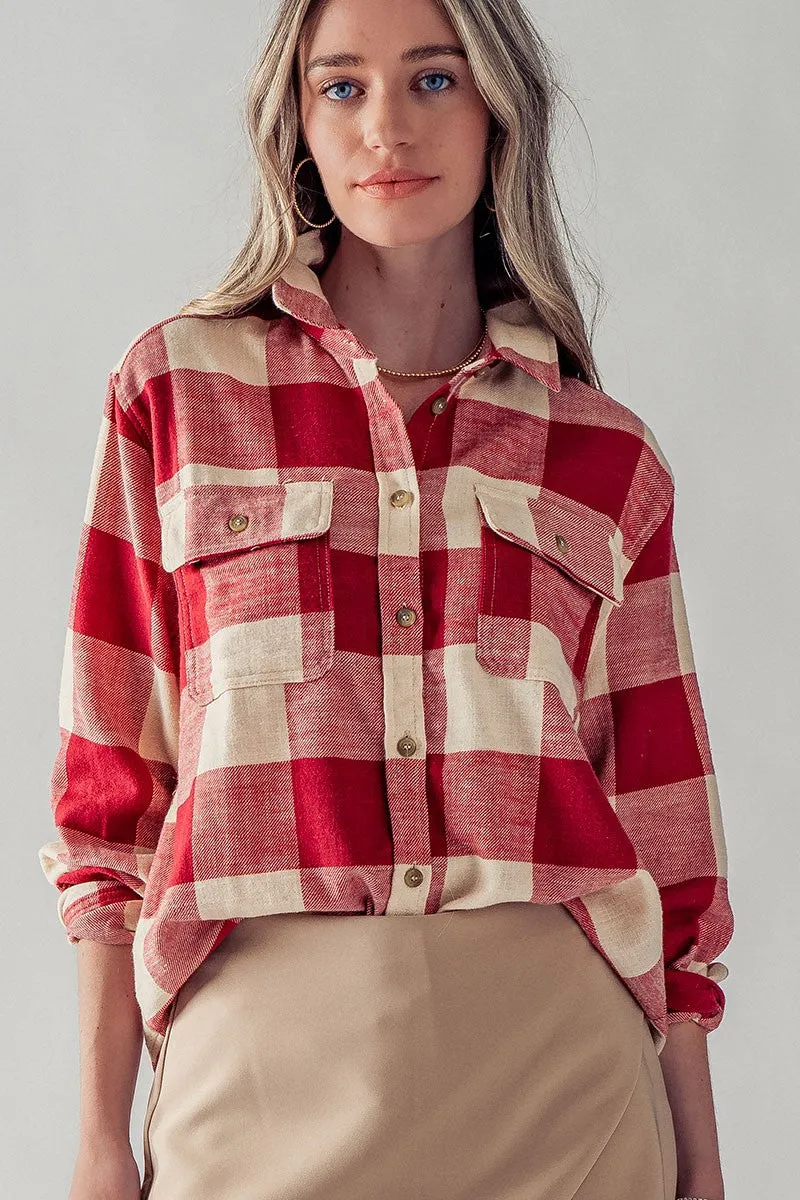 Plaid Flannel Button Down Shirt sold by The Dogwood Boutique