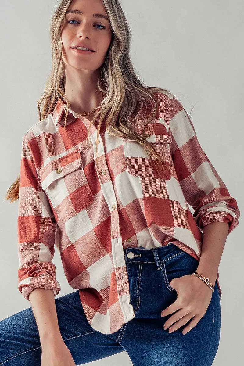 Plaid Flannel Button Down Shirt sold by The Dogwood Boutique product image thumbnail 3