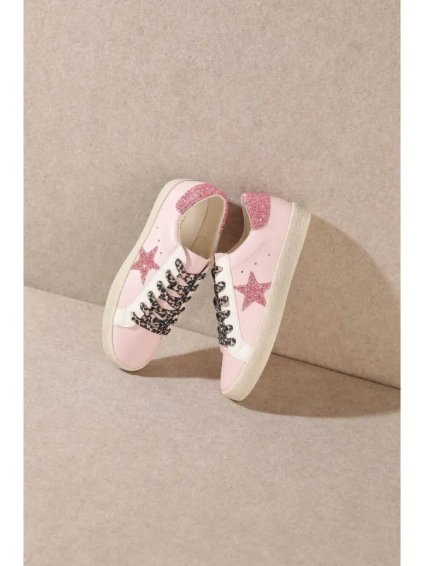Pink Glitter Star Sneakers sold by The Dogwood Boutique