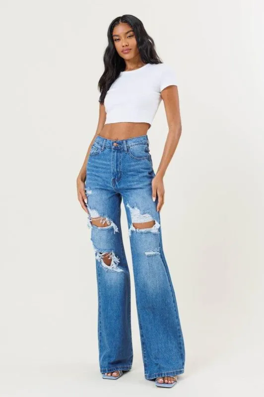 HIGH WAISTED WIDE LEG JEAN sold by The Dogwood Boutique
