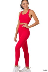 ATHLETIC RACERBACK TANK TOP & LEGGINGS SET sold by The Dogwood Boutique