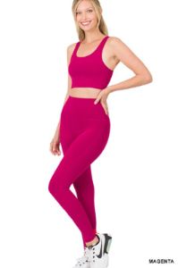 ATHLETIC RACERBACK TANK TOP & LEGGINGS SET sold by The Dogwood Boutique