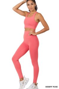 ATHLETIC RACERBACK TANK TOP & LEGGINGS SET sold by The Dogwood Boutique