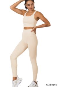 ATHLETIC RACERBACK TANK TOP & LEGGINGS SET sold by The Dogwood Boutique