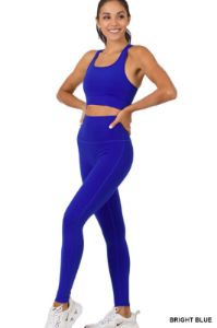 ATHLETIC RACERBACK TANK TOP & LEGGINGS SET sold by The Dogwood Boutique