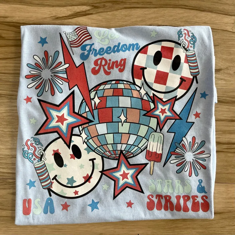 Patriotic Collage Tee Shirt sold by The Dogwood Boutique