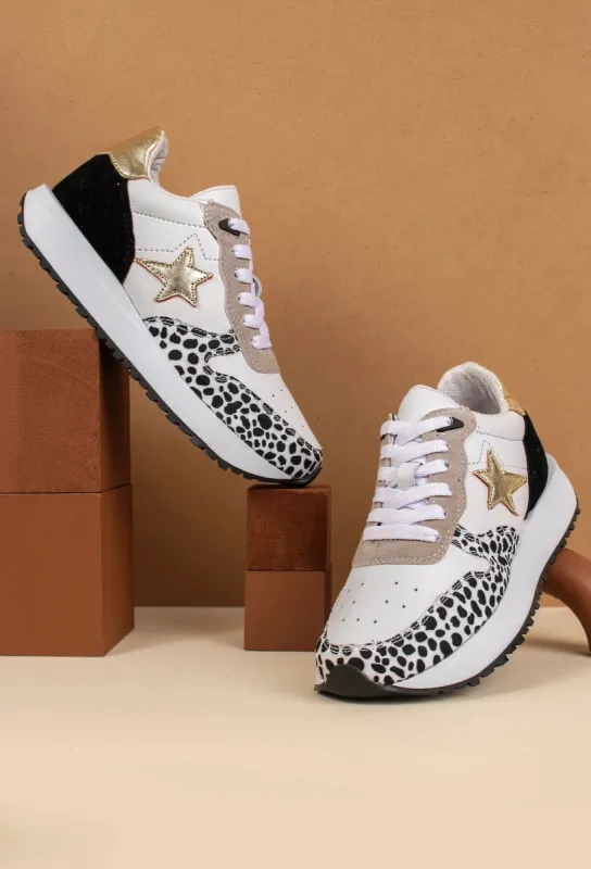 Spotted Cheetah Black Sneakers sold by The Dogwood Boutique