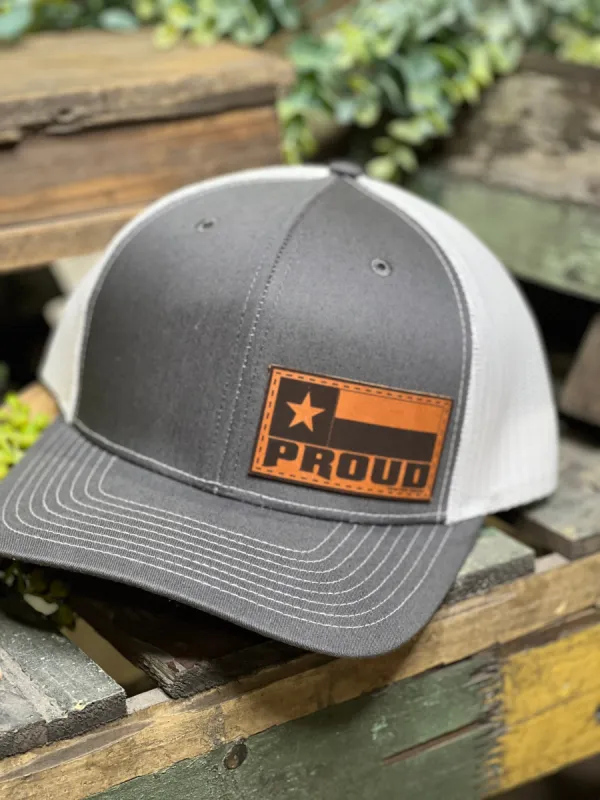Texas Proud Leather Patch Cap sold by The Dogwood Boutique