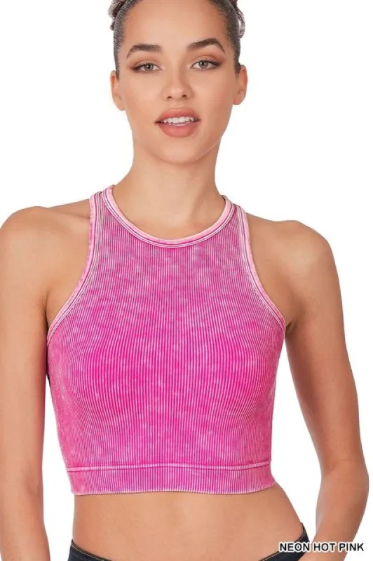 Washed ribbed crop sold by The Dogwood Boutique