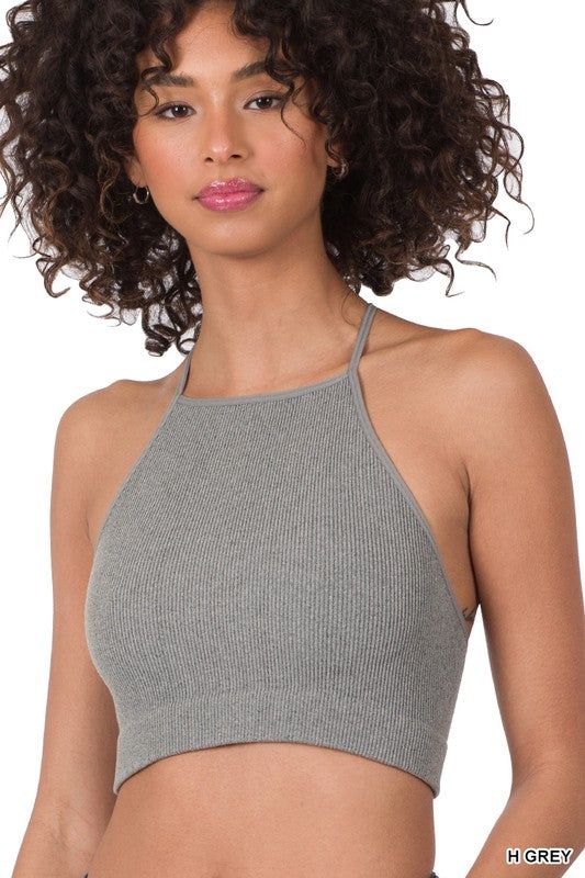 RIBBED SEAMLESS CROPPED CAMI TOP sold by The Dogwood Boutique product image thumbnail 10