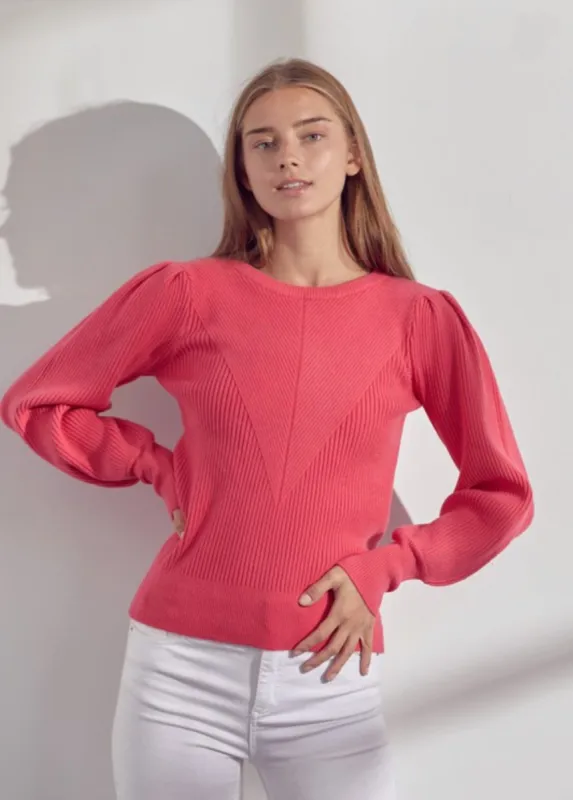 Kira Puff Sleeve Sweater sold by The Dogwood Boutique