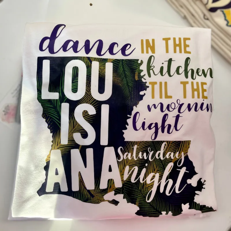 Louisiana Saturday Night Tee sold by The Dogwood Boutique