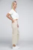 Acid Washed High Waist Frayed Hem Straight Pants sold by The Dogwood Boutique