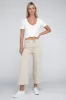 Acid Washed High Waist Frayed Hem Straight Pants sold by The Dogwood Boutique