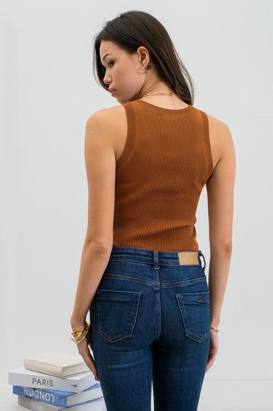 Caramel Racerback Knit Tank Top sold by The Dogwood Boutique product image thumbnail 2