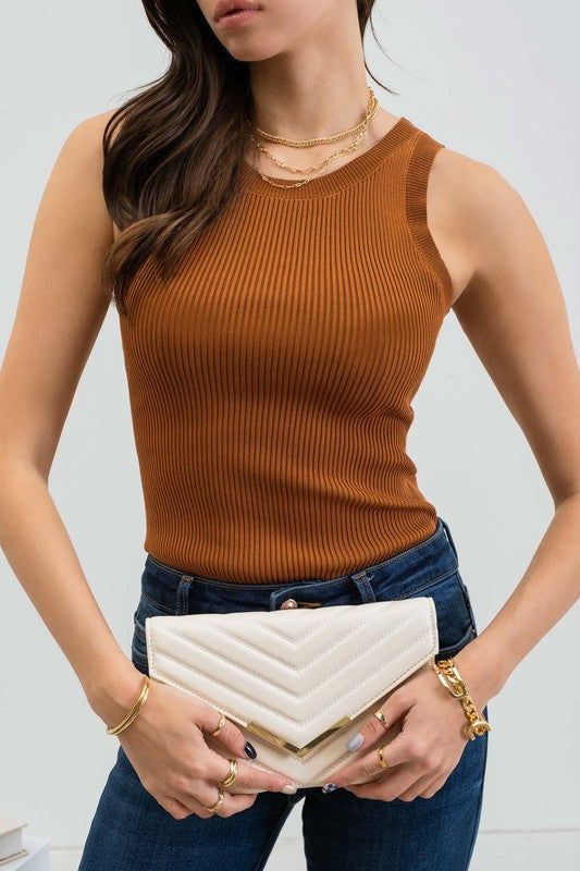 Caramel Racerback Knit Tank Top sold by The Dogwood Boutique