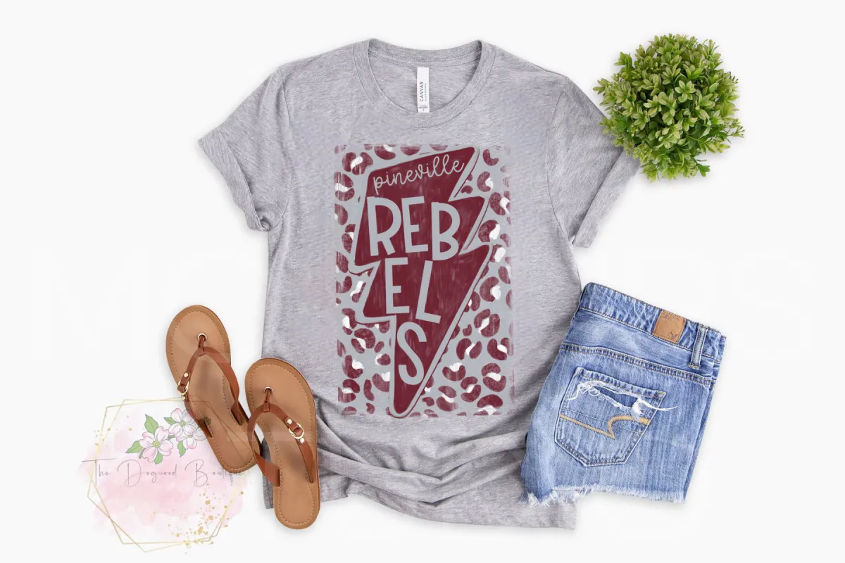 Pineville Rebels Custom Tees sold by The Dogwood Boutique
