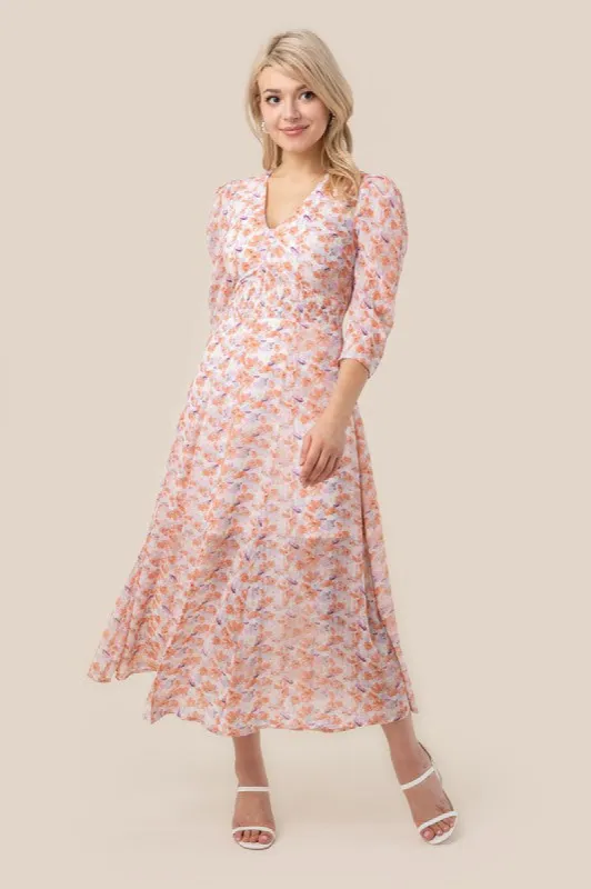 V neck maxi dress sold by The Dogwood Boutique