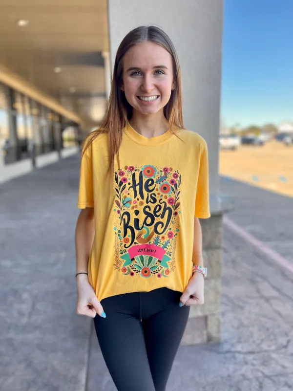 He is Risen CC Tee sold by The Dogwood Boutique