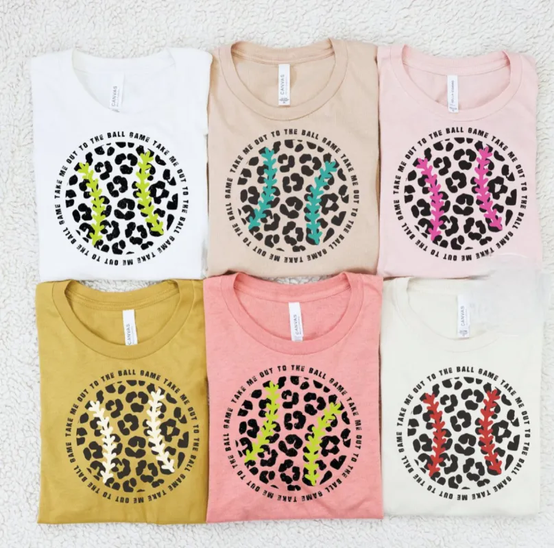Neon Baseball Leopard Threads Tee sold by The Dogwood Boutique