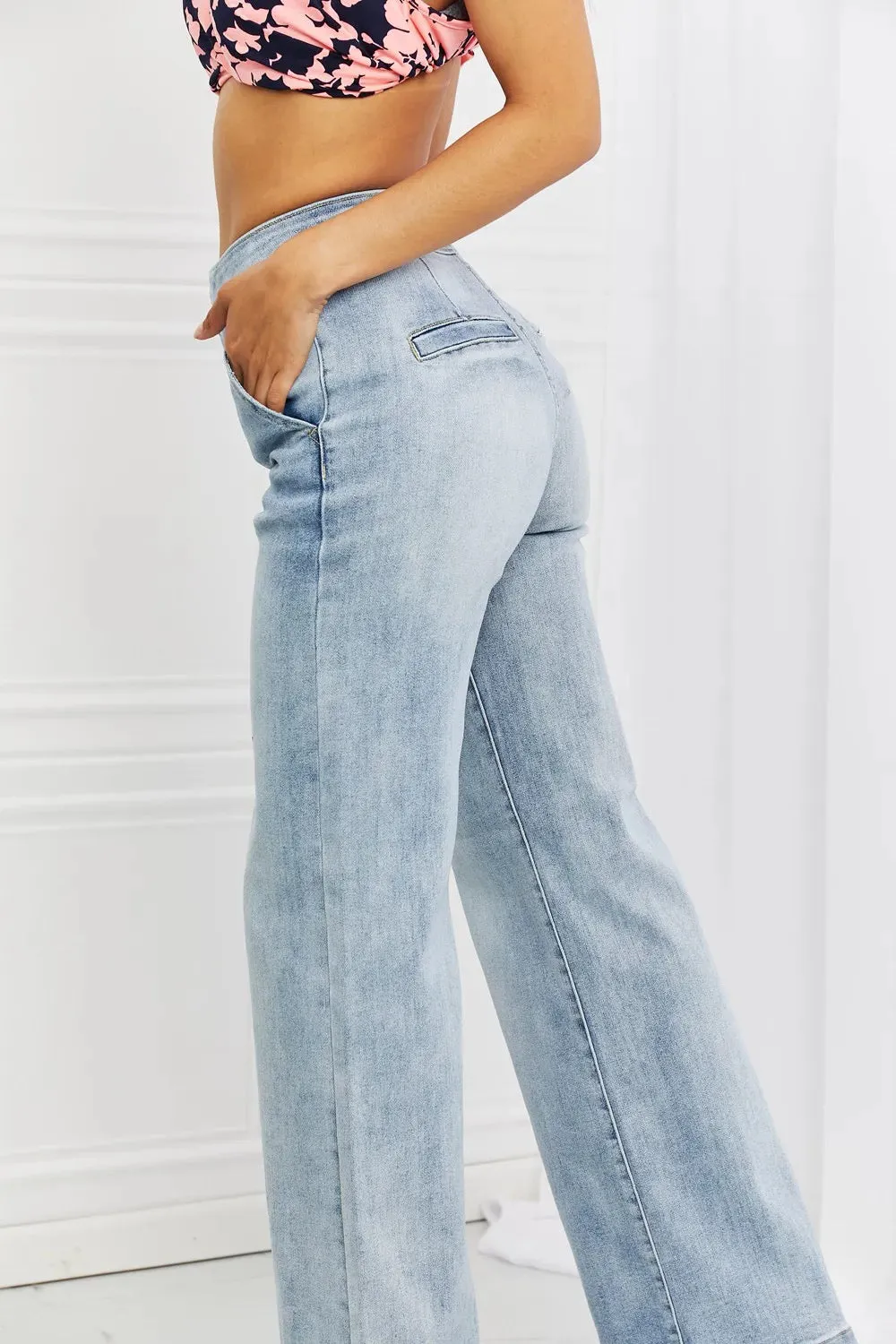 RISEN Wide Leg Flare Jeans sold by The Dogwood Boutique product image thumbnail 3