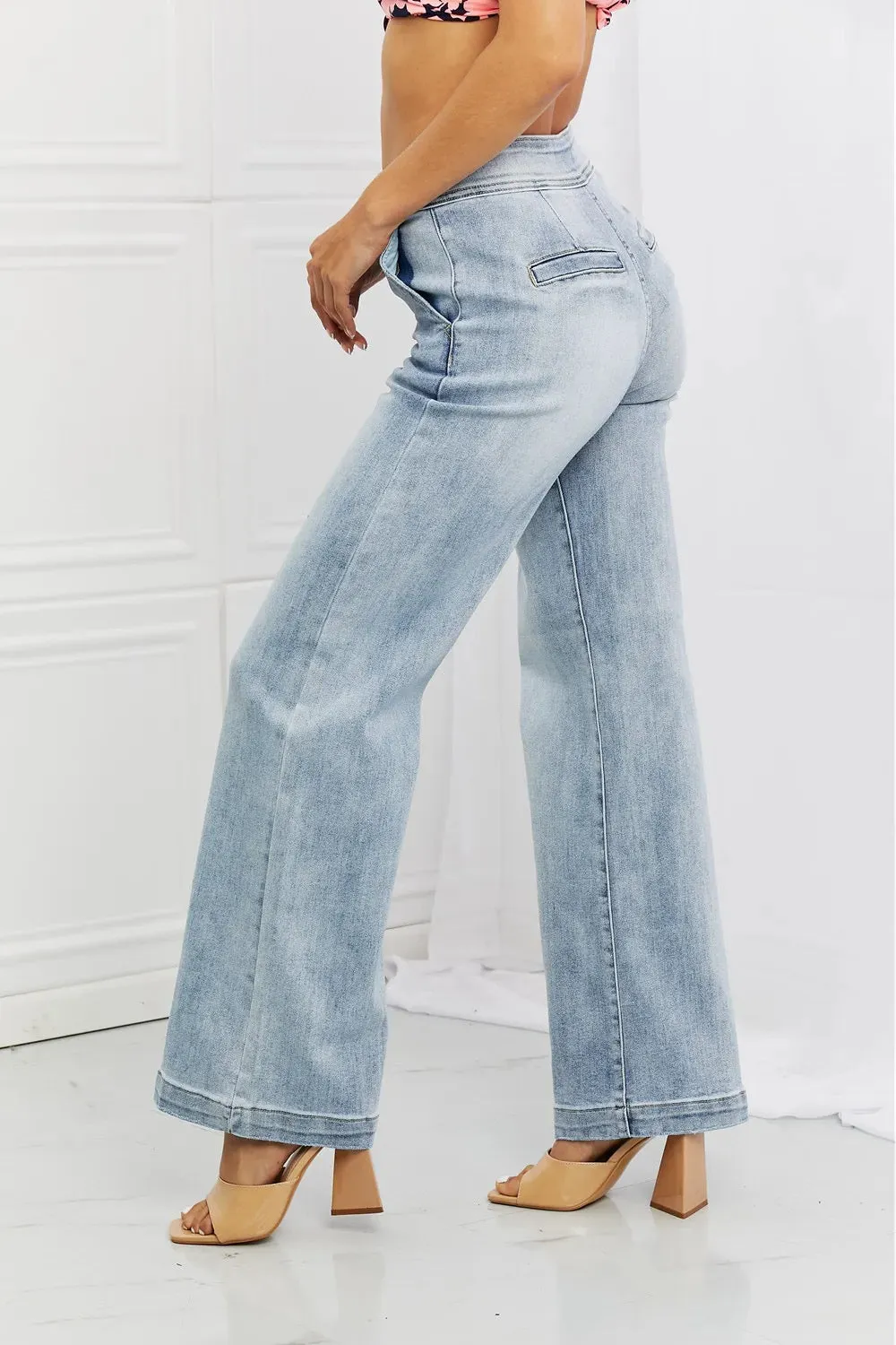 RISEN Wide Leg Flare Jeans sold by The Dogwood Boutique product image thumbnail 2