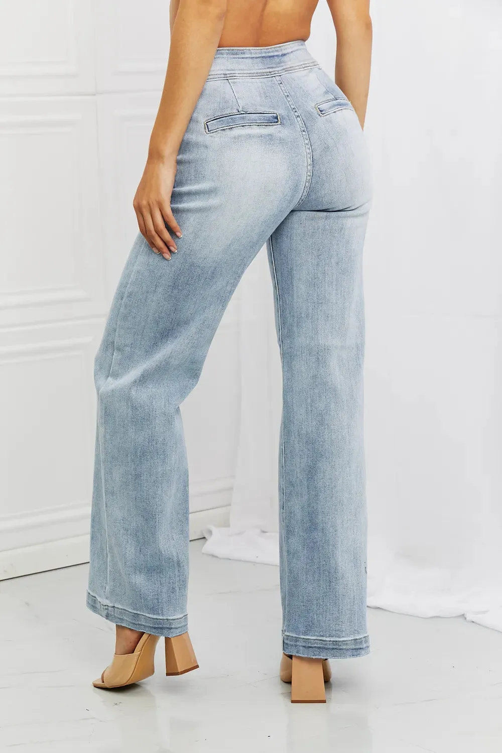 RISEN Wide Leg Flare Jeans sold by The Dogwood Boutique product image thumbnail 4