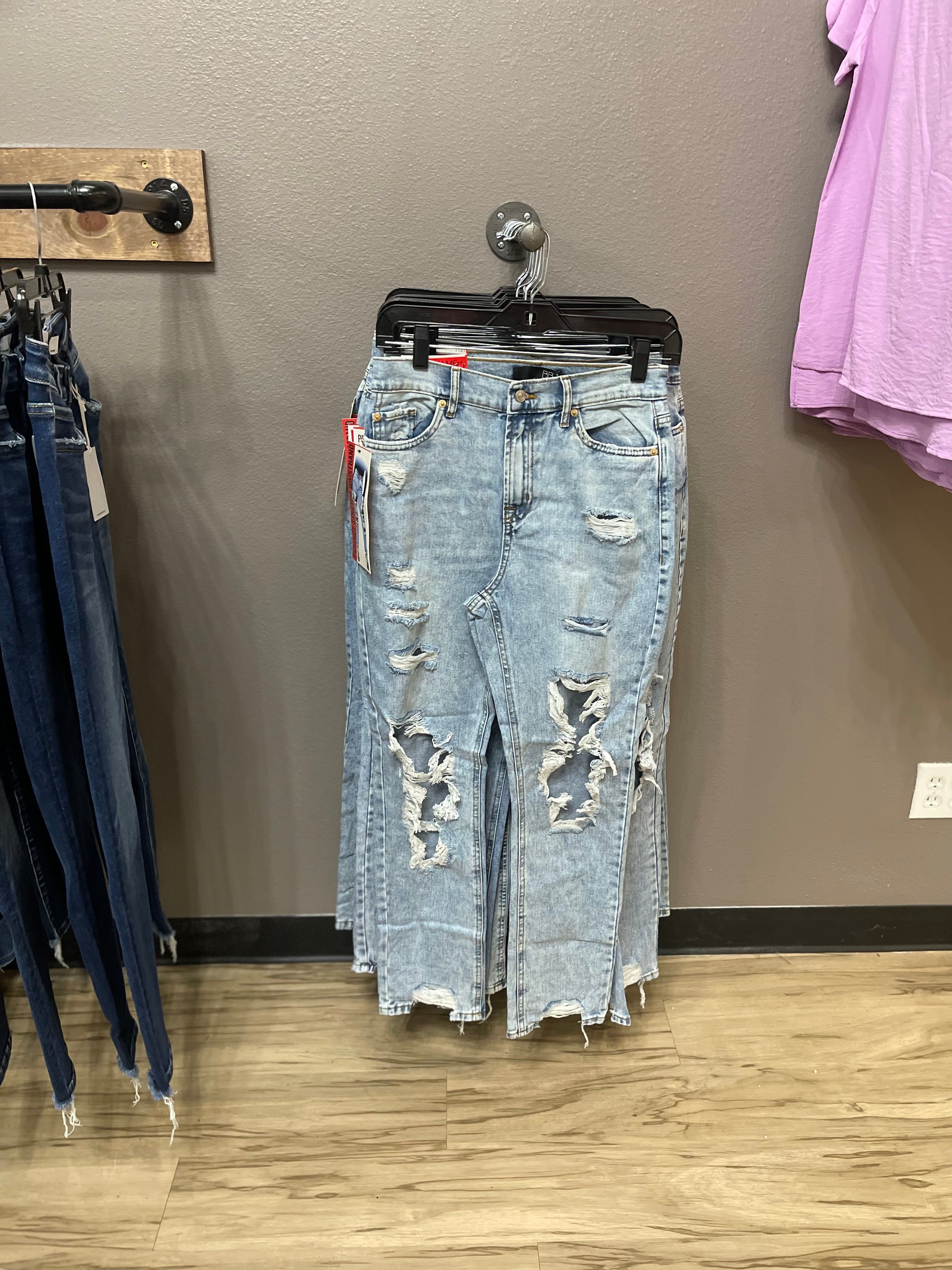 Straight Leg Ripped Boyfriend Jeans sold by The Dogwood Boutique product image thumbnail 2