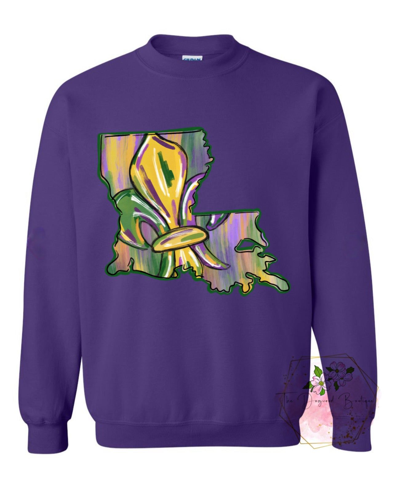 LA Fleur de Lis brushstroke Tee or Sweatshirt sold by The Dogwood Boutique product image thumbnail 2