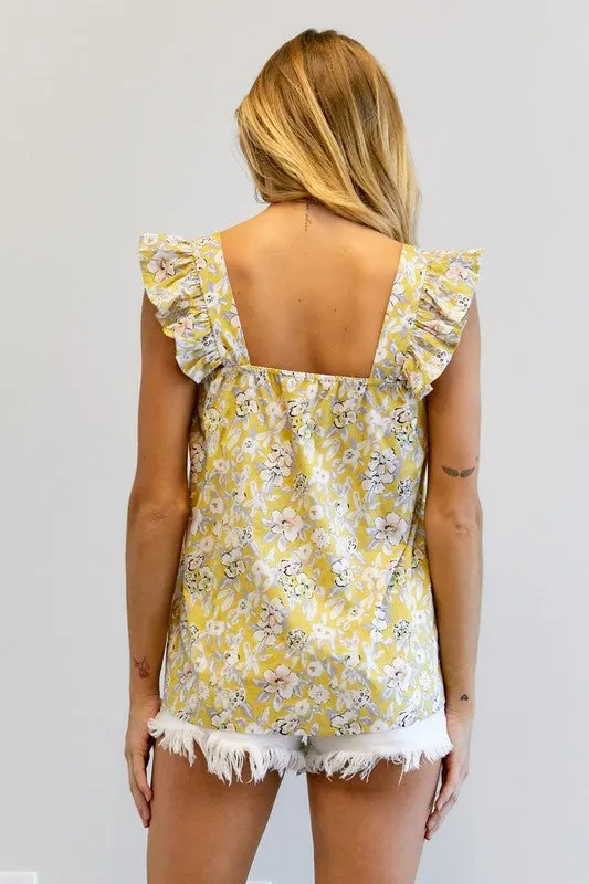 Floral Printed Ruffle Sleeveless Top sold by The Dogwood Boutique product image thumbnail 4