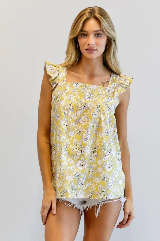 Floral Printed Ruffle Sleeveless Top sold by The Dogwood Boutique product image thumbnail 5